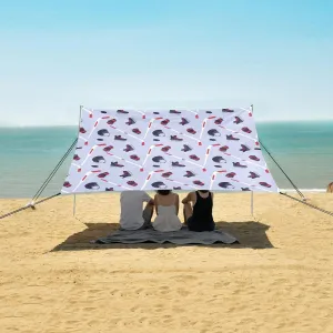 Hockey Elements Pattern Beach Camping Tent Sun Shelter for Whole Family, Beach Shade Canopy with UPF50  UV Protection,Easy Set Up and Carry,Outdoor Shade for Trips, Fishing, Backyard Fun Picnic