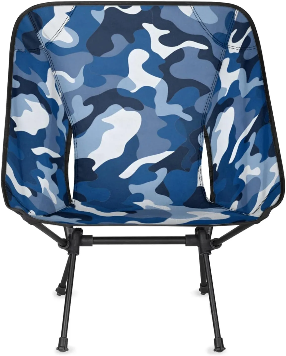 Honeybaby Folding Camping Chair Blue Camo Camping Chairs Lightweight Portable Chair Outdoor Foldable Chairs for Camping Travel Picnic Beach Hiking