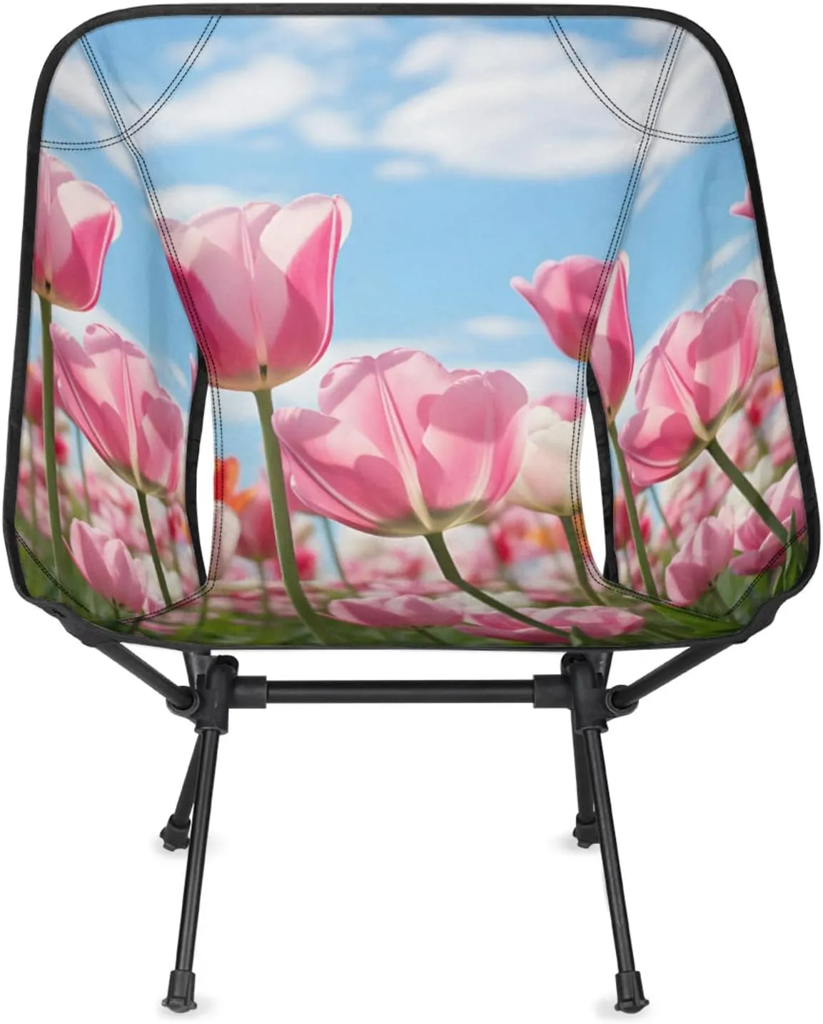 Honeybaby Folding Camping Chair Fragrant Tulip Camping Chairs Lightweight Portable Chair Outdoor Foldable Chairs for Camping Travel Picnic Beach Hiking