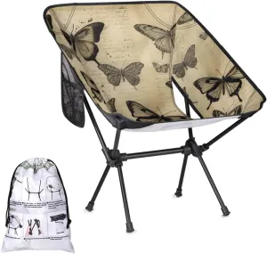 Honeybaby Folding Camping Chair Retro Butterfly Camping Chairs Lightweight Portable Chair Outdoor Foldable Chairs for Camping Travel Picnic Beach Hiking