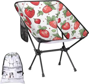 Honeybaby Folding Camping Chair Strawberries Camping Chairs Lightweight Portable Chair Outdoor Foldable Chairs for Camping Travel Picnic Beach Hiking
