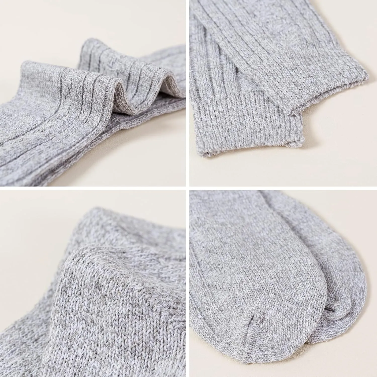 HUGSWEET 6 Pairs Warm Socks for Men Thick Winter Socks Thermal Wool Soft Hiking Crew Socks with Gifts Box