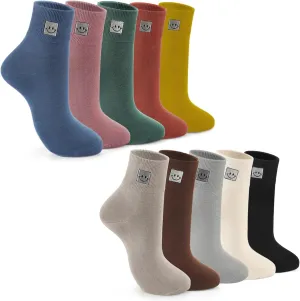 HUGSWEET Thin Soft Cotton Socks for Women above Ankle Mini Crew Bootie Breathable Socks Gifts for Women 5-10 Pairs