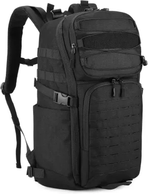 HUNTVP 35L Tactical Backpack Military MOLLE Bag Army Tactical Laptop Backpack 3 Day Pack 1000D Military Gear Camping Hiking Outdoor Rucksack with 15.6 inch Laptop Quick Access, Black