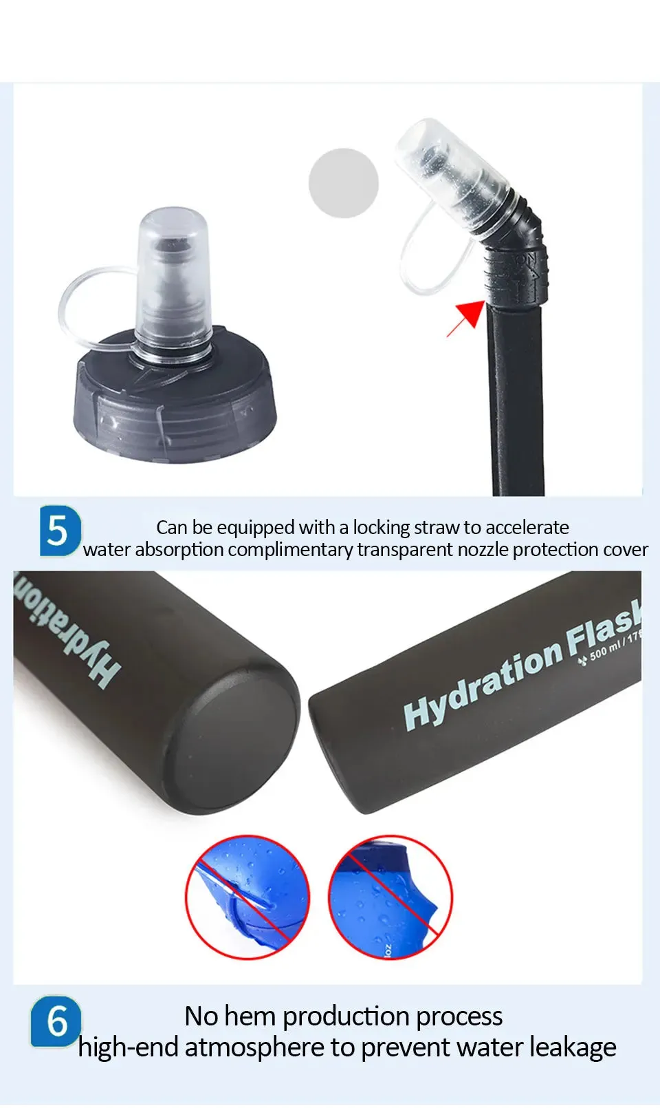 HydraFlex 500ML Folding Sports Water Bottle