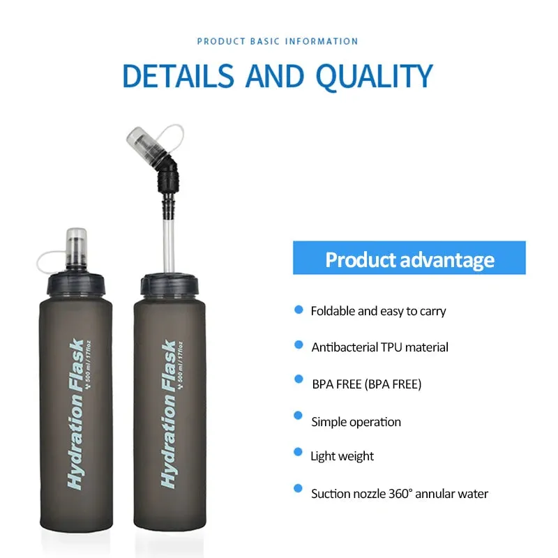 HydraFlex 500ML Folding Sports Water Bottle
