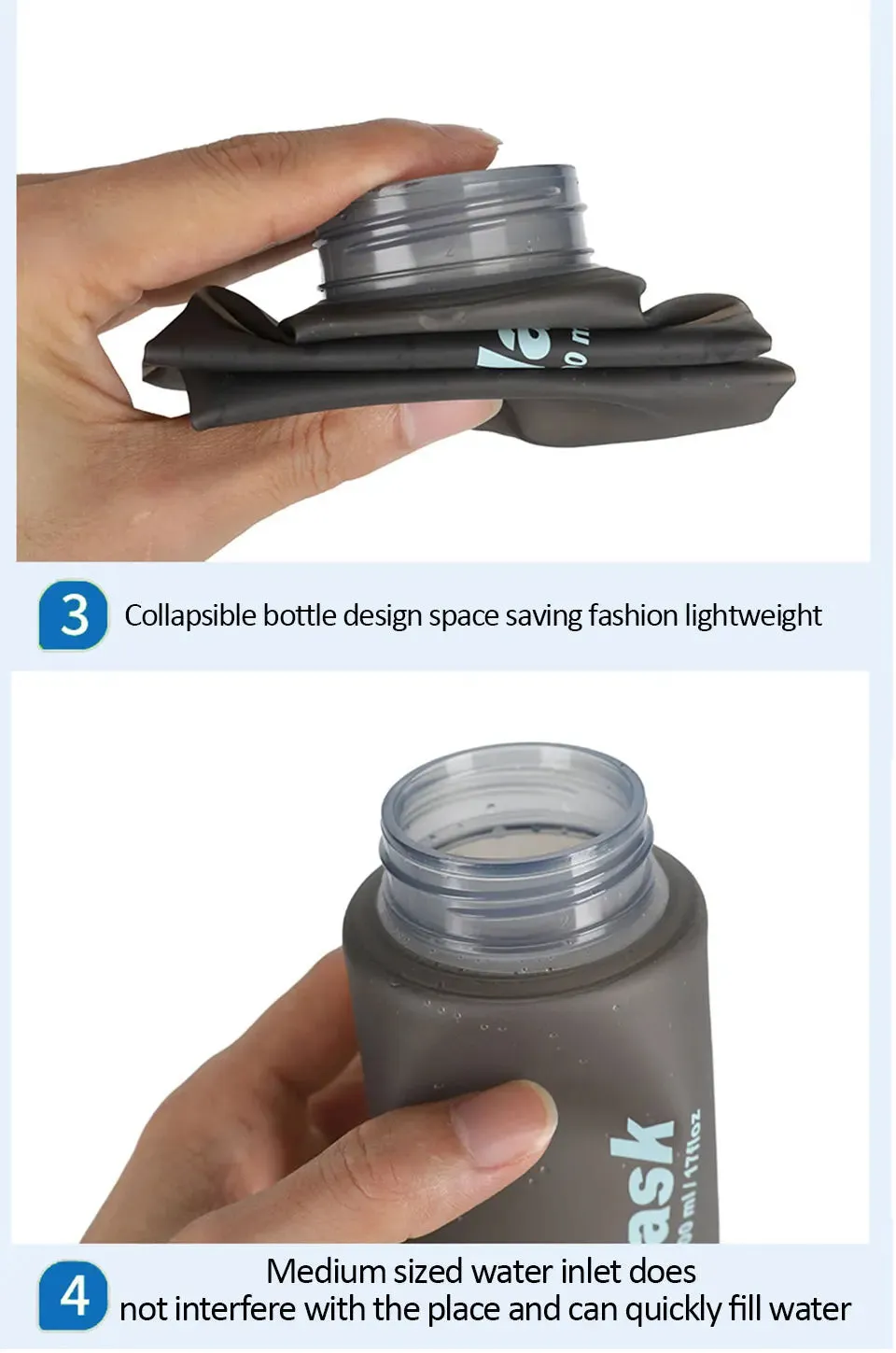 HydraFlex 500ML Folding Sports Water Bottle