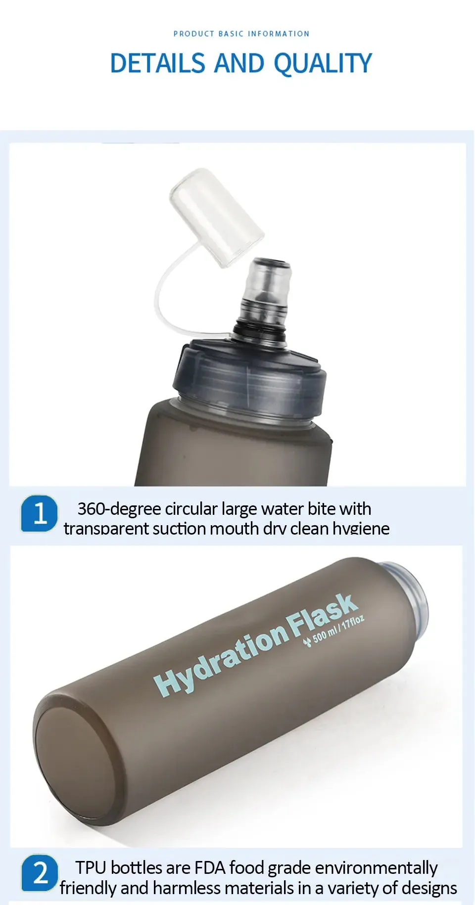HydraFlex 500ML Folding Sports Water Bottle