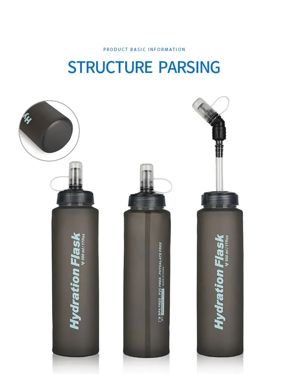 HydraFlex 500ML Folding Sports Water Bottle