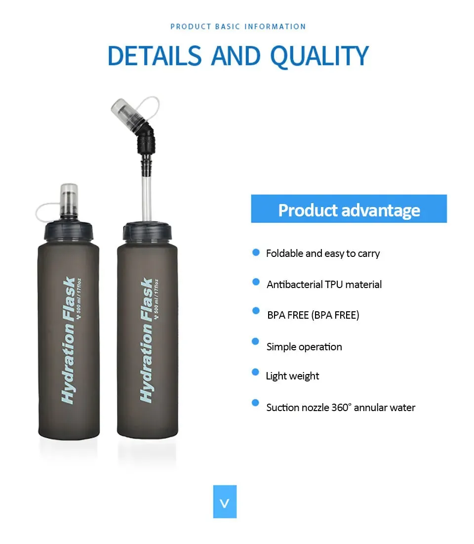 HydraFlex 500ML Folding Sports Water Bottle