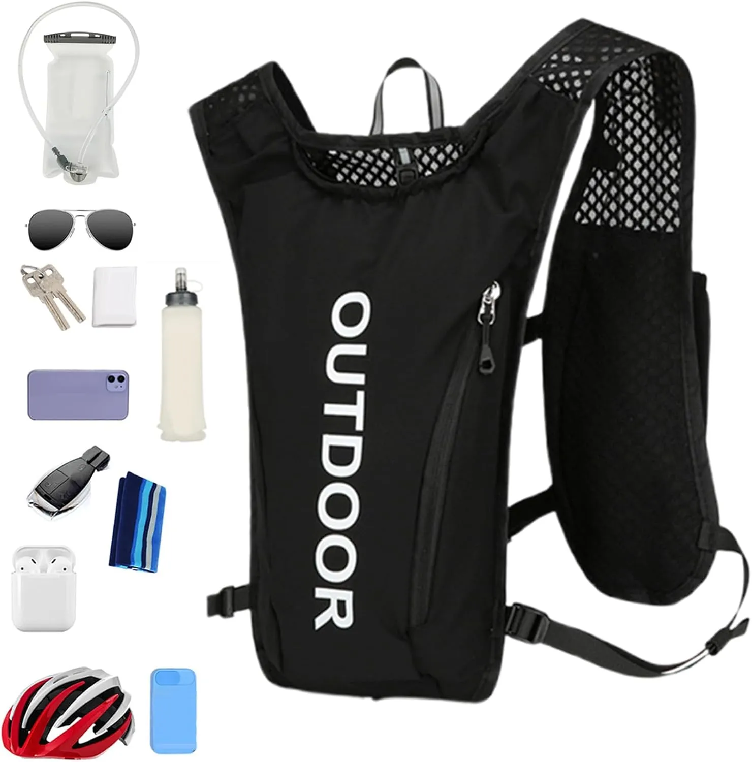 Hydration Backpack | 5L Running Water Backpacks,Lightweight, Breathable, Adjustable Chest Straps Cycling Pouch for Men Women and Marathoner