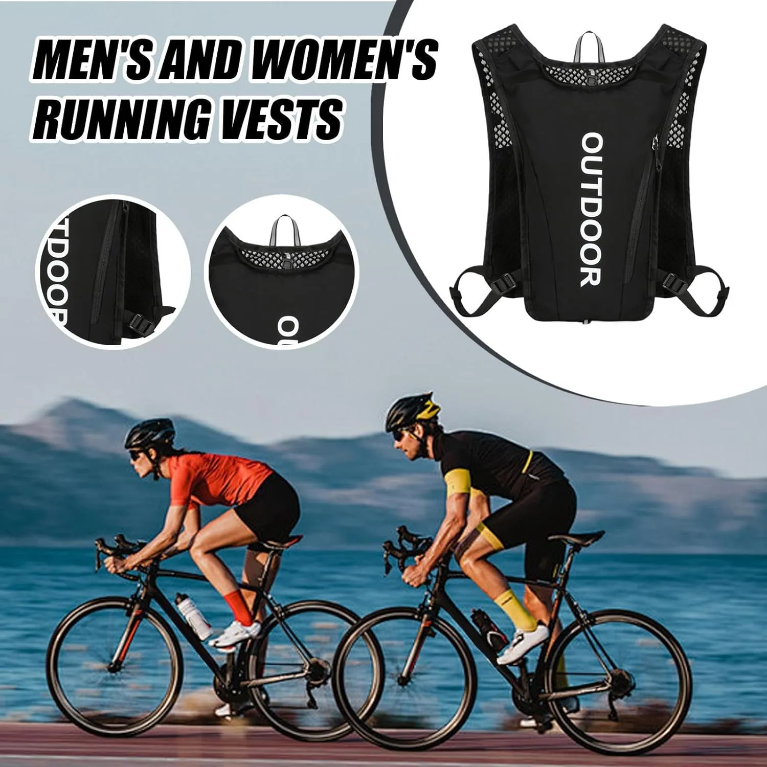 Hydration Backpack | 5L Running Water Backpacks,Lightweight, Breathable, Adjustable Chest Straps Cycling Pouch for Men Women and Marathoner