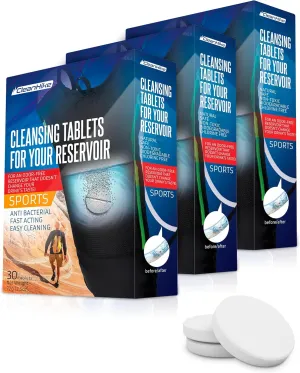Hydration Backpack Cleaning Tablets - (90 Tablets) Great for Reservoir Pack or Hydration Bladder, Individually Packed, Quickly Removes Stubborn Stains & Odors (3)