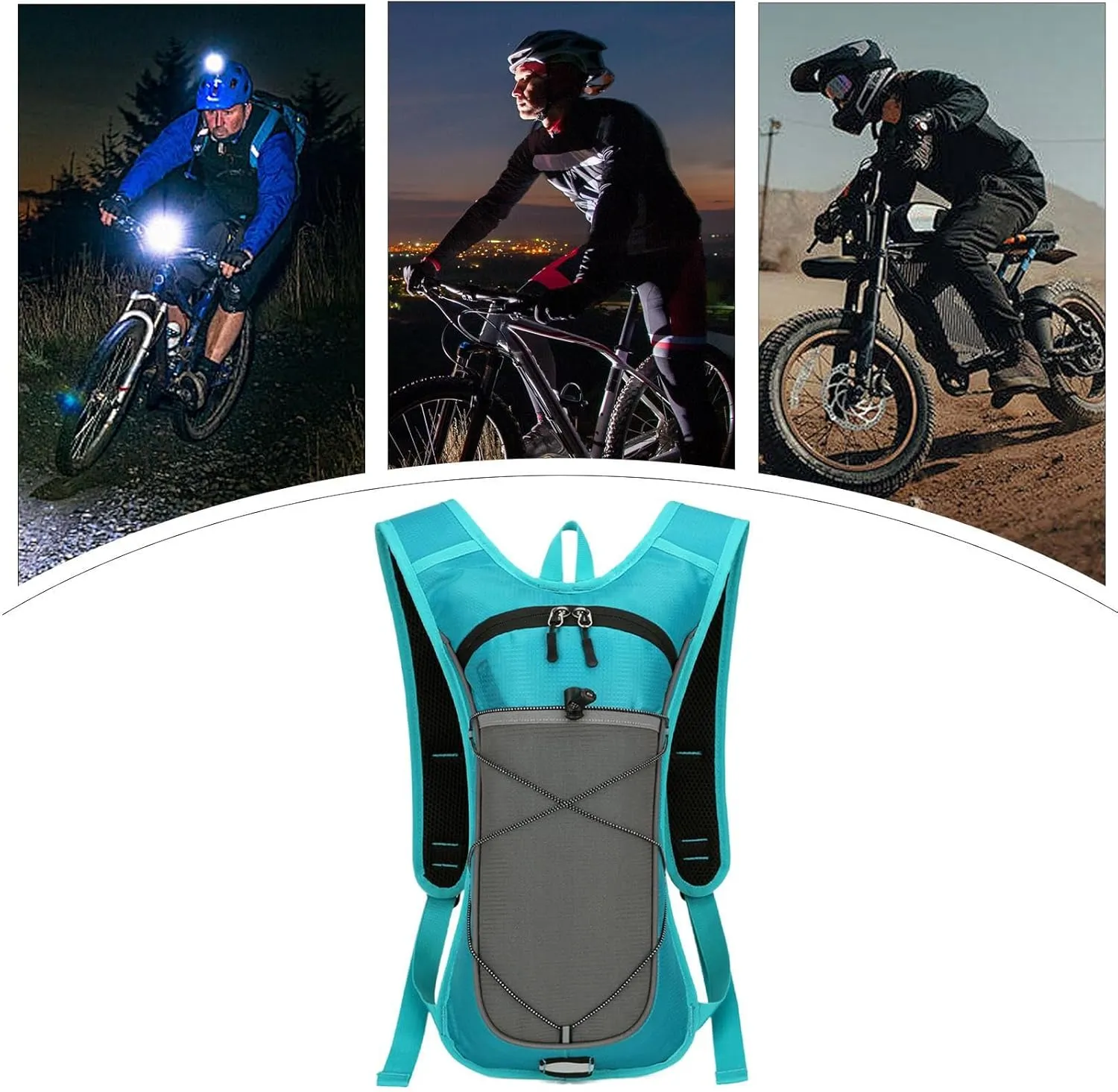 Hydration Backpack Festival, Hydration Backpack, | Water Pack Backpacking | with Reflective Strips Adjustable Shoulders Nylon Bag for Hunting Travel Climbing Gym Skiing Cycling and Camping