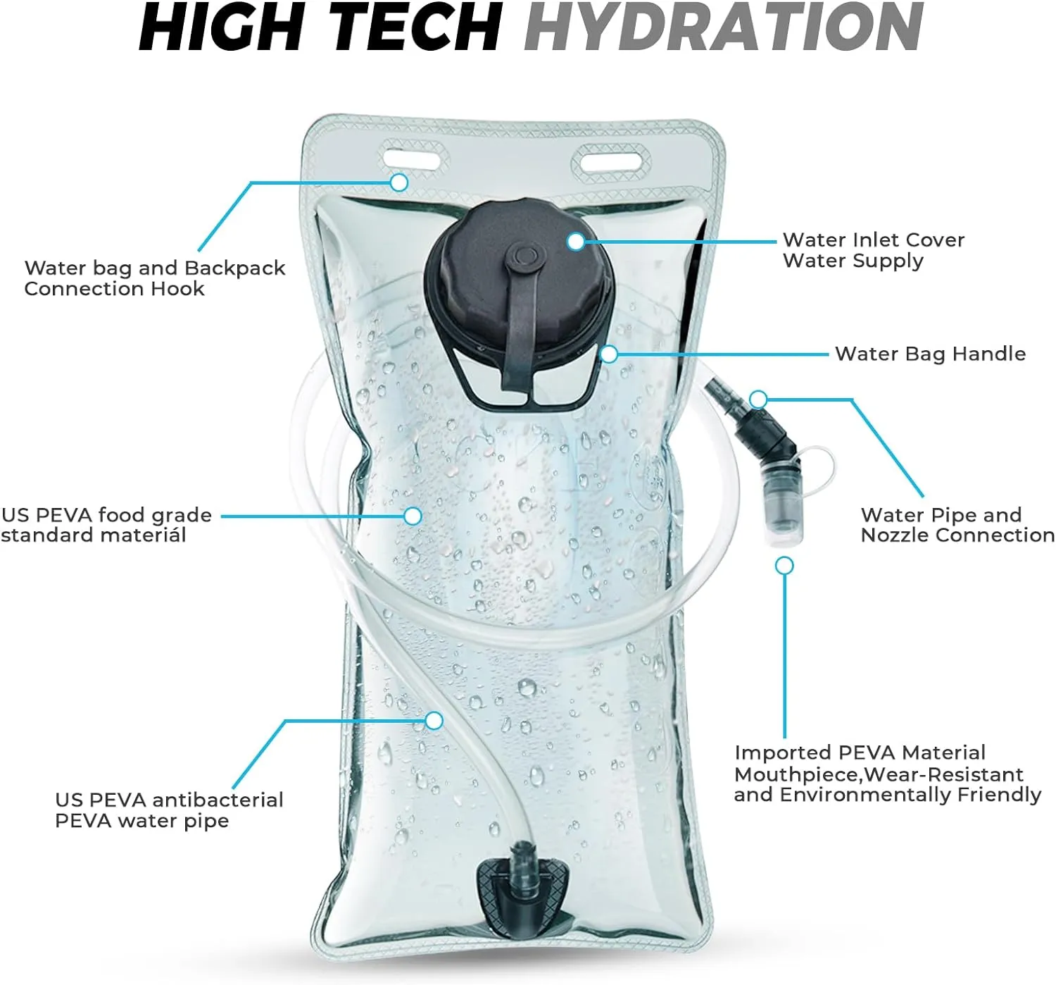 Hydration Backpack Hydration Pack Water Backpack with 2L(70-Ounce) Hydration Bladder for Men Women Kids for Running Hiking Biking Climbing