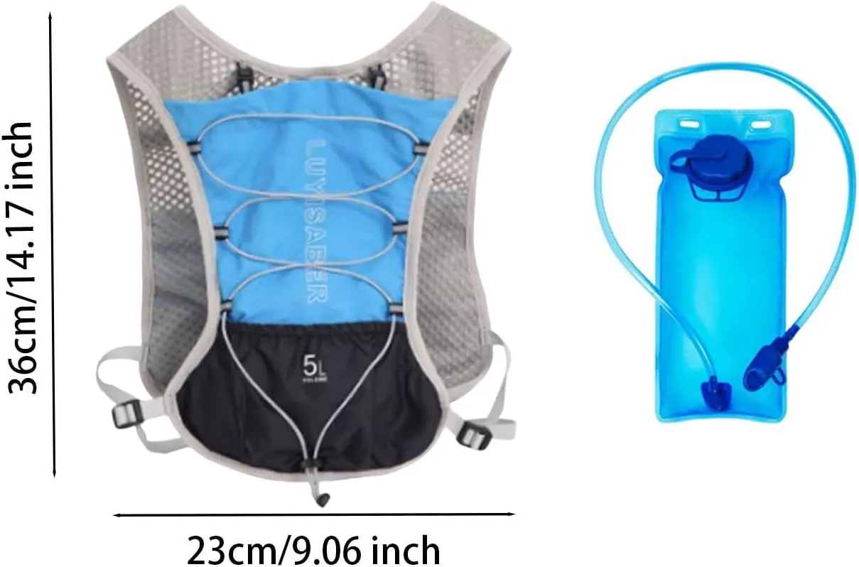 Hydration Backpack Hydration Pack with 2L Hydration Bladder Reflective Lightweight Vest Water Daypack for Mountain Climbing