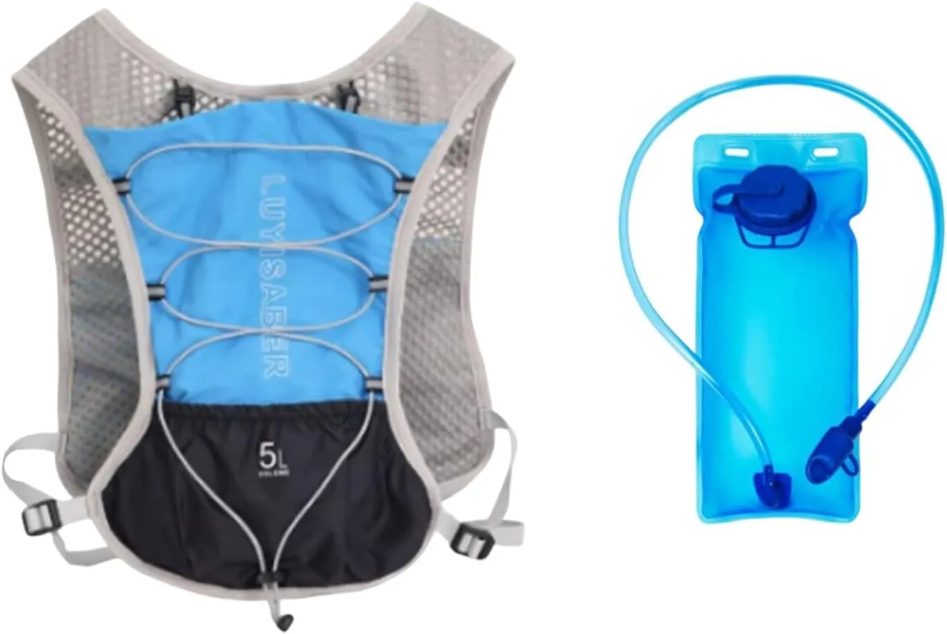 Hydration Backpack Hydration Pack with 2L Hydration Bladder Reflective Lightweight Vest Water Daypack for Mountain Climbing