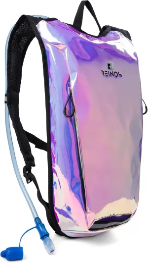 Hydration Backpack Pack with 2L Water Bladder Rave Essentials Lightweight Bag for Hiking, Running Vest, Music Festival for Men Women (Flash)