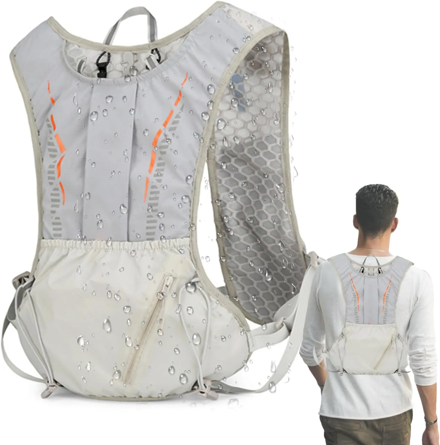 Hydration Backpack - Reflective Lightweight Pack - Waterproof Hydration Backpack Large Capacity for Running Camping Cycling