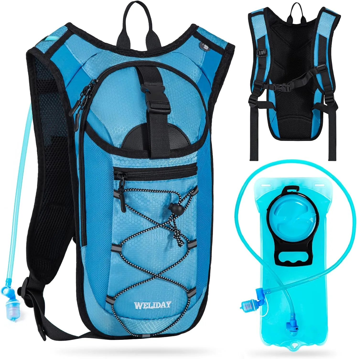 Hydration Backpack with 2L Water Bladder, Lightweight Hydro Pack for Cycling, Running, Hiking, Climbing