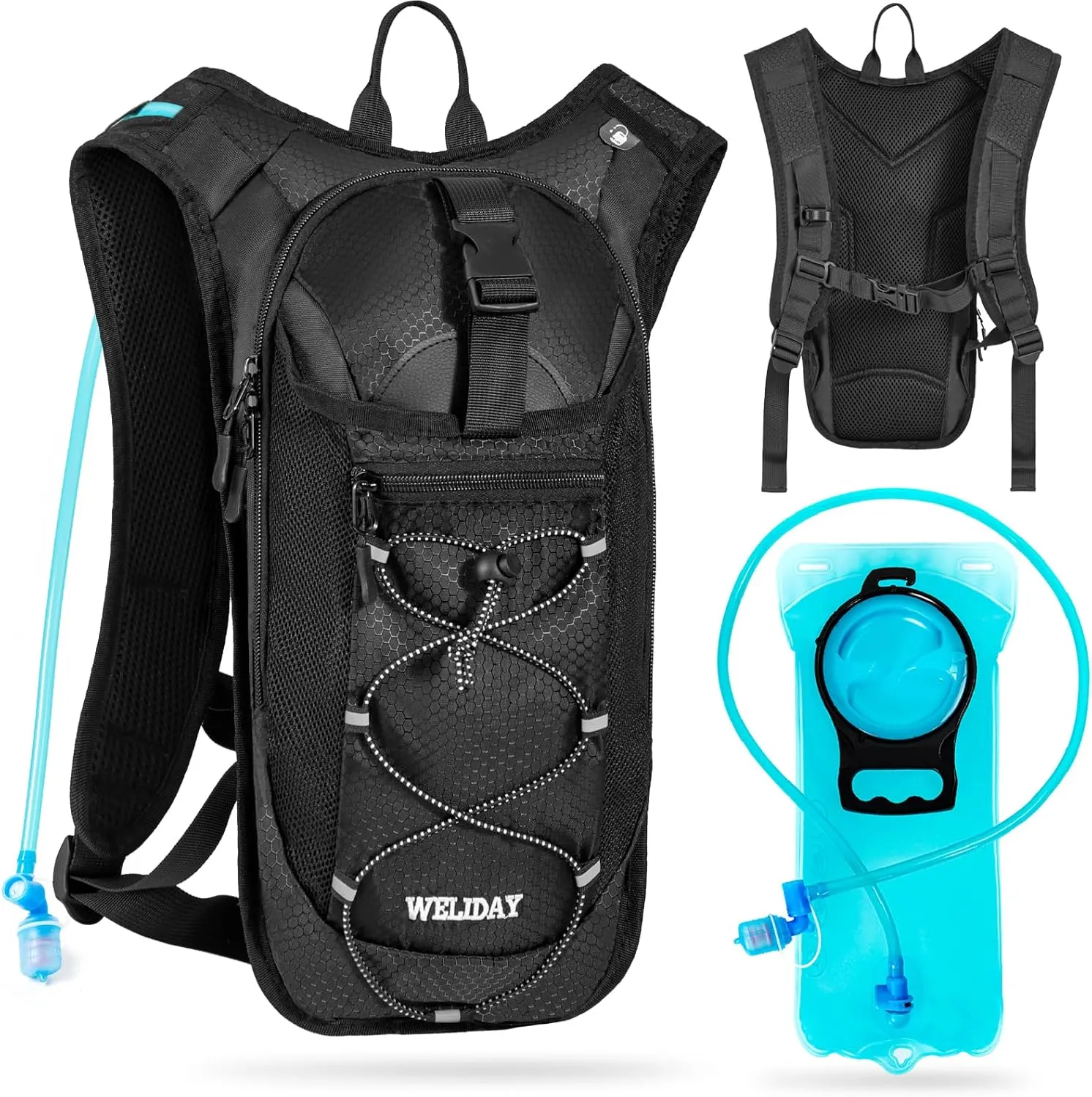 Hydration Backpack with 2L Water Bladder, Lightweight Hydro Pack for Cycling, Running, Hiking, Climbing