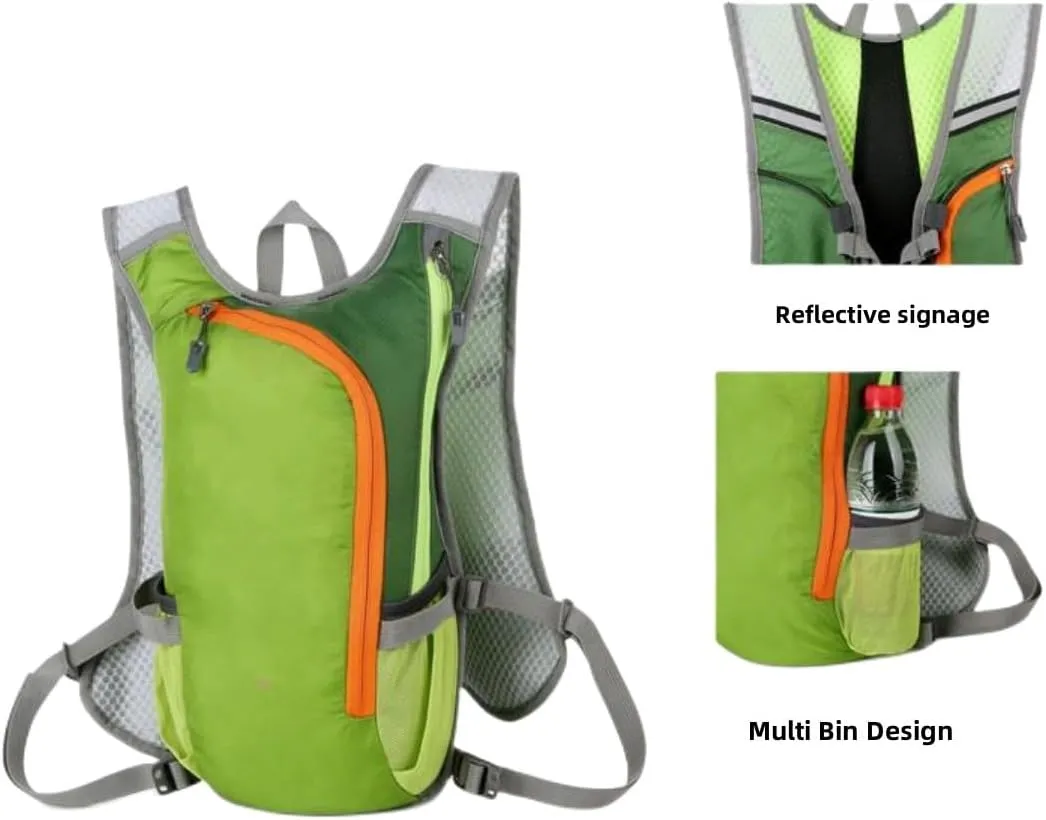 Hydration Backpack，Hydration Pack for Running Women，Safety Reflective Sports Backpack，Lightweight Hydration Vest with Water Bladder for Trail Running & Cycling