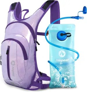 Hydration Pack Backpack for Women & Men, Lightweight Water Backpack with 2L Water Bladder for Hiking Cycling Running Biking