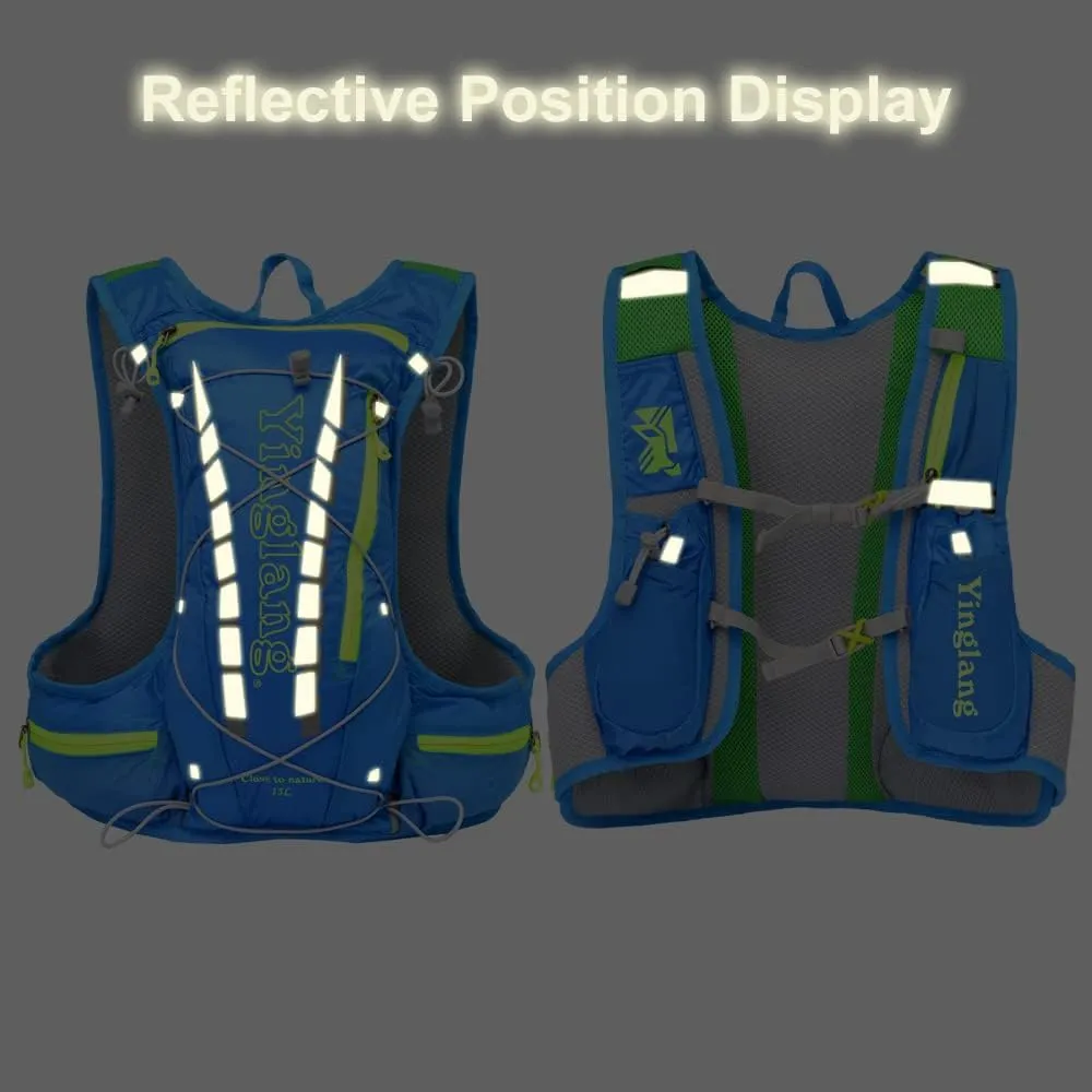 Hydration Pack Backpack Running Hydration Vest for Women and Men Outdoor Hiking, Cycling, Camping with 15L Capacity