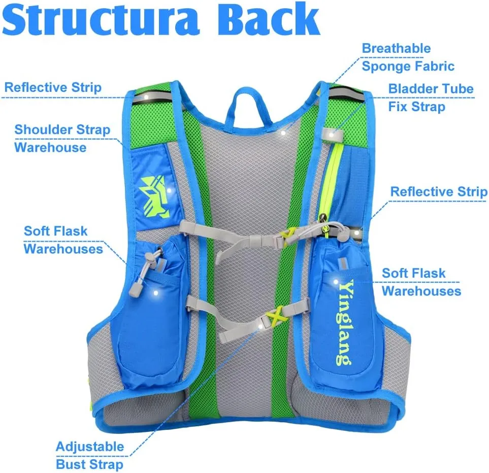 Hydration Pack Backpack Running Hydration Vest for Women and Men Outdoor Hiking, Cycling, Camping with 15L Capacity