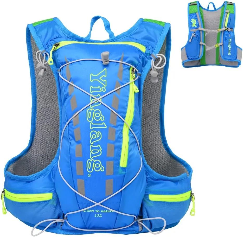 Hydration Pack Backpack Running Hydration Vest for Women and Men Outdoor Hiking, Cycling, Camping with 15L Capacity