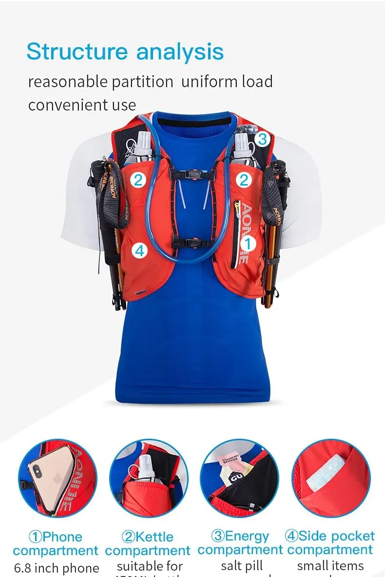 Hydration Pack Water Backpack 12L/18L Outdoors Trail Marathon Running Race Cycling Hiking Hydration Vest