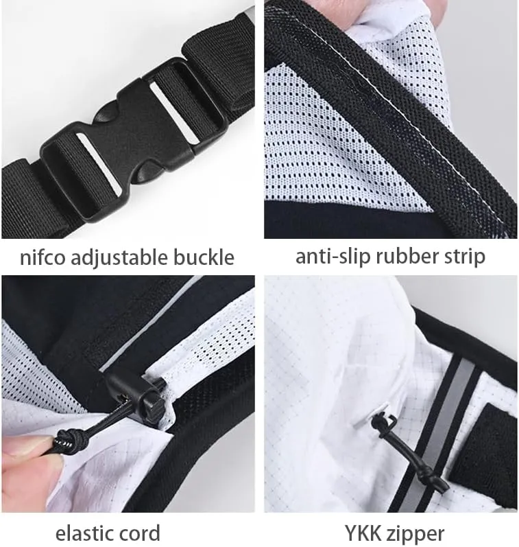 Hydration Running Belt Adjustable, Reflective & Lightweight Runners Waist Pouch for Men Womens, for Marathon Running Hiking Camping (A-Green)