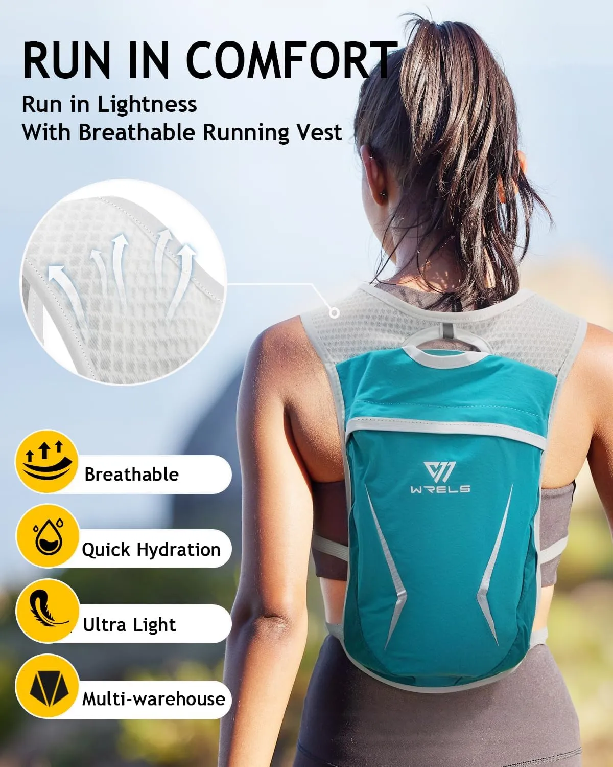 Hydration Running Vest for Men Women,5L Lightweight Water Backpack with 1.5L Leakproof Water Bladder,Hydration Vest for Marathon Cycling Jogging Hiking