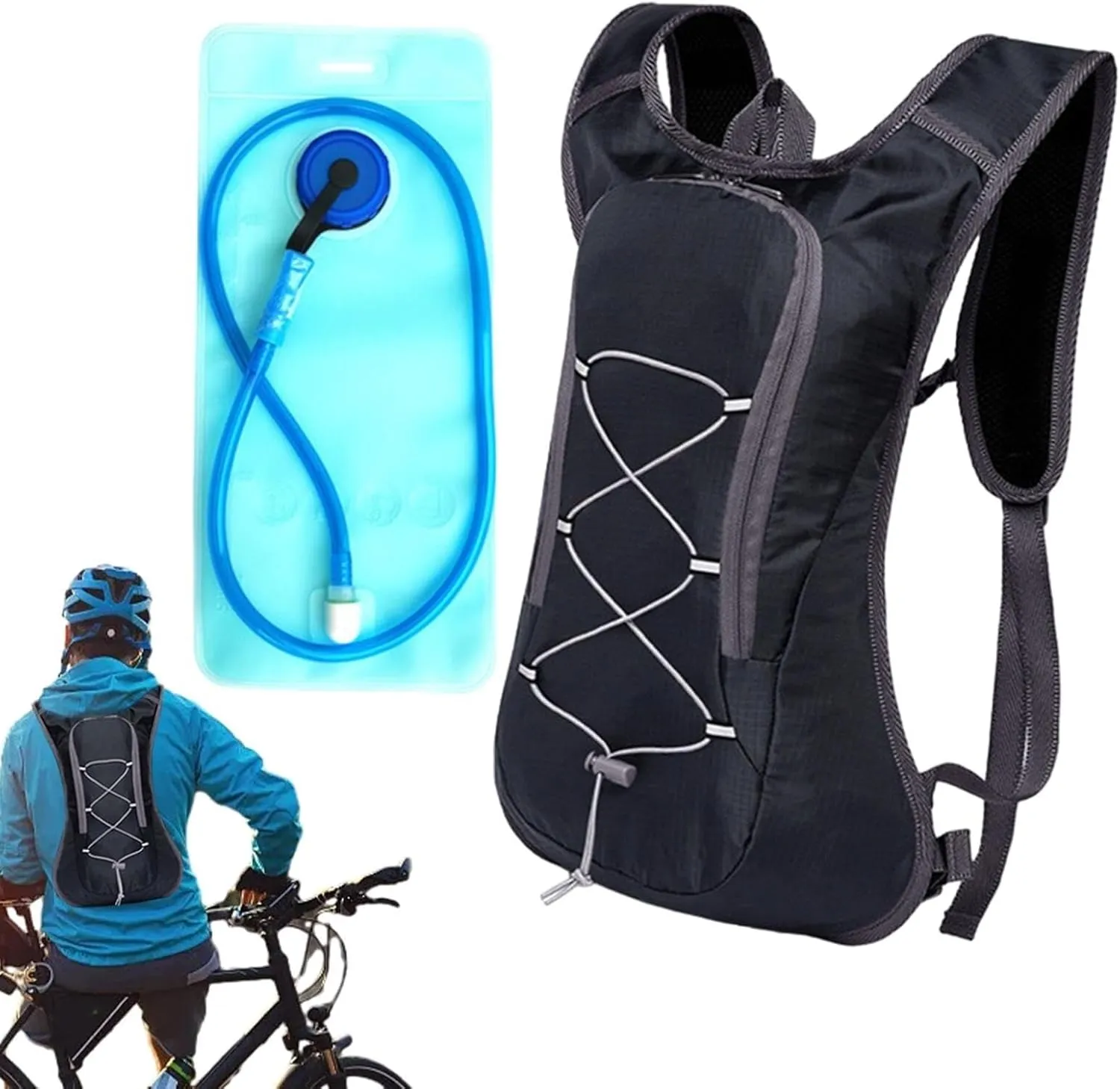 Hydration Vest for Hiking & Running, 2L Water Bladder Backpack, Skin-Friendly, Leak-Proof, Lightweight Outdoor Pack