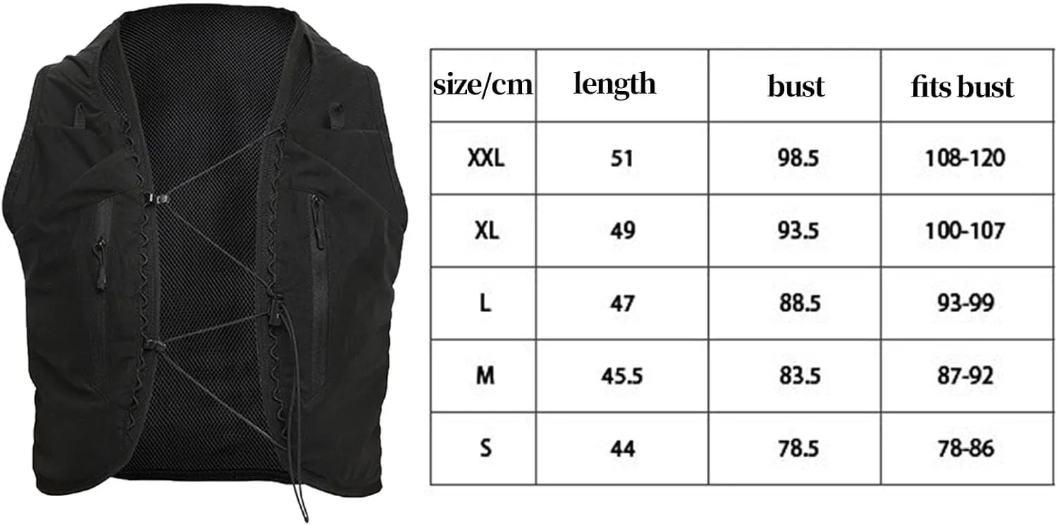 Hydration Vest for Men Women Multi Pockets 12L Capacity Hydration Pack for Running Camping Climbing Hiking Cycling