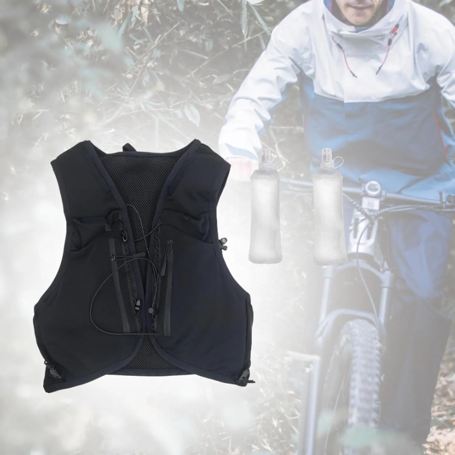 Hydration Vest for Men Women Runner Rucksack Sports Fitness Bag Water Pack Hydration Pack for Camping Cycling Mountaineering