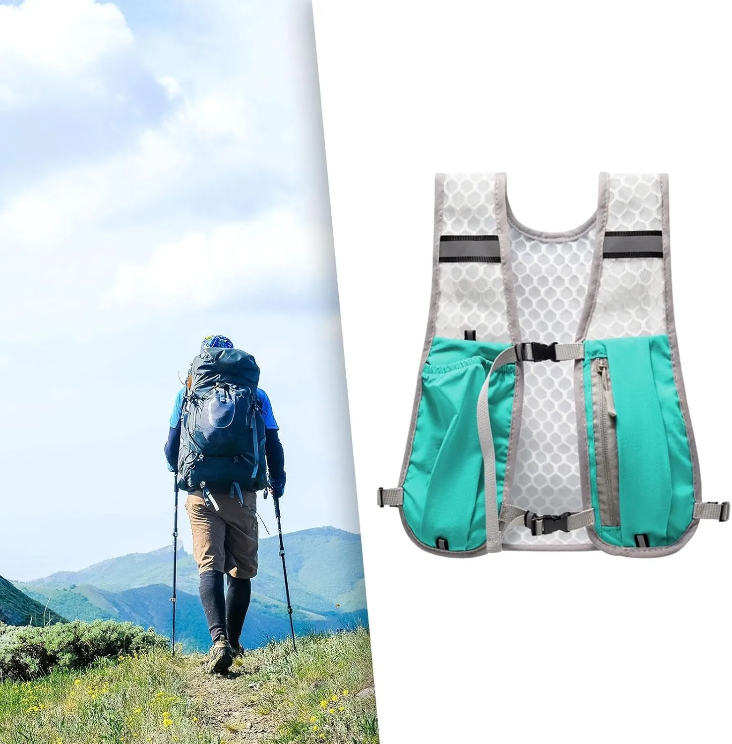 Hydration Vest, Outdoor Sport Bag Rucksack, Breathable Hydration Backpack, Running Backpack Water Pack for Hiking Jogging