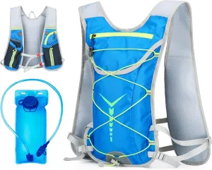 Hydration Vest with 2L Water Bladder for Running, Hiking & Cycling – Lightweight Waterproof Backpack with Reflective Straps, Breathable Design & Adjustable Fit for Men & Women