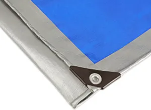 HYHMJ-Tarpaulin 0.32mm Waterproof Heavy Duty Ground Sheet, with Buttonhole Reinforced Edges, Outdoor Canvas for Camping Trucks, 160g/m²,Silver blue,1.8x6.8m