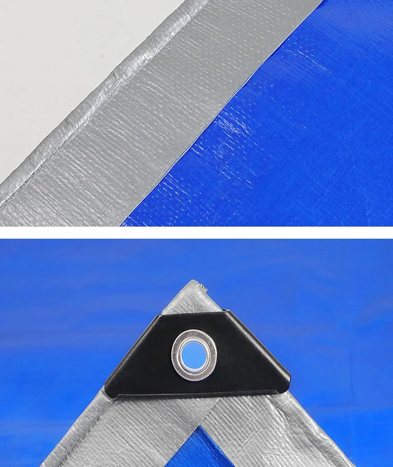 HYHMJ-Tarpaulin 0.32mm Waterproof Heavy Duty Ground Sheet, with Buttonhole Reinforced Edges, Outdoor Canvas for Camping Trucks, 160g/m²,Silver blue,1.8x6.8m
