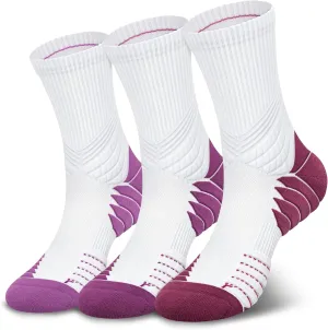 Hylaea Compression Running Socks for Men, Coolmax Anti-Blister Cushion Crew Socks for Athletic Basketball Tennis