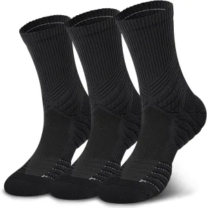 Hylaea Compression Running Socks for Men, Coolmax Anti-Blister Cushion Crew Socks for Athletic Basketball Tennis
