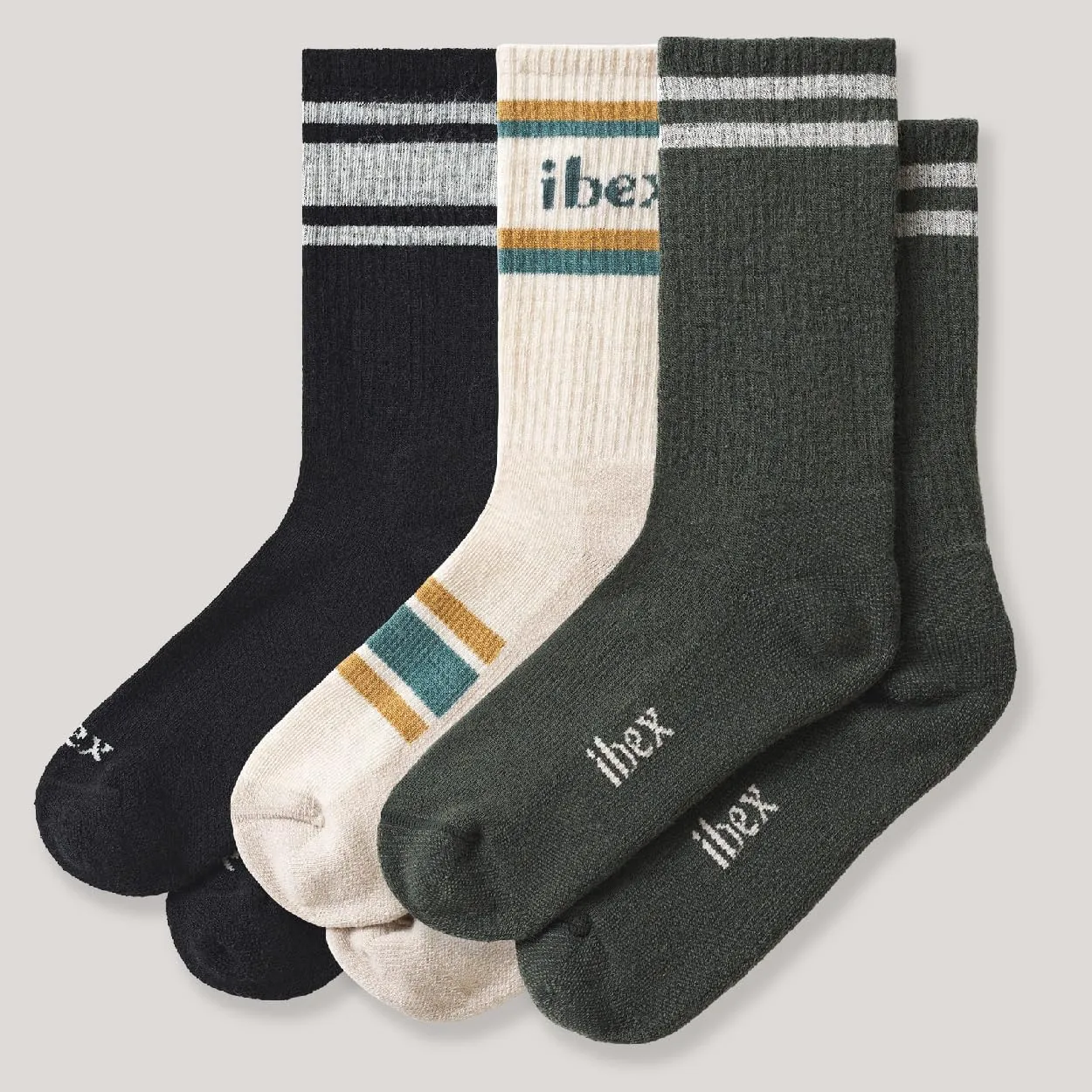 IBEX Lightweight Hiking Unisex Merino Wool Boot Socks | Breathable Crew Socks with Arch Support & Reinforced Heel & Toe