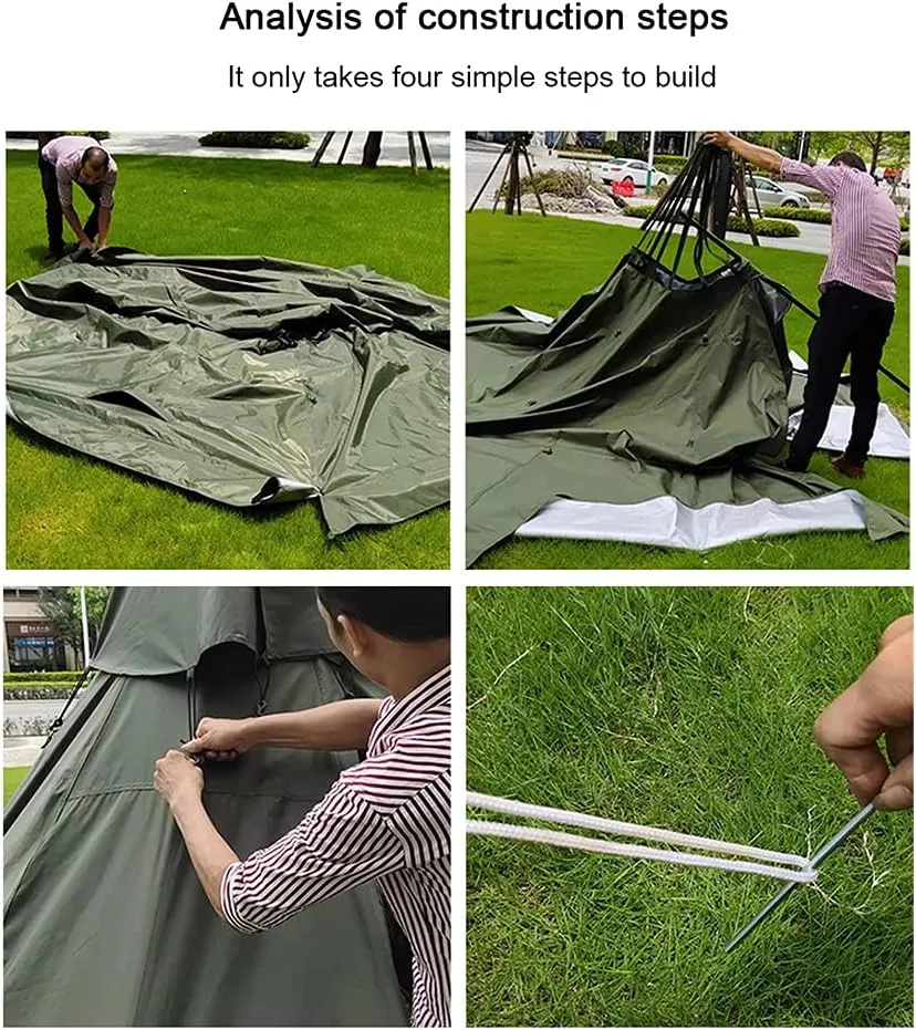 Ice Fishing Shelter, Insulated Ice Fishing Tent 360-Degree View, Snowproof Windproof Winter Cold Weather Tent, Hot Tent with Stove Jack