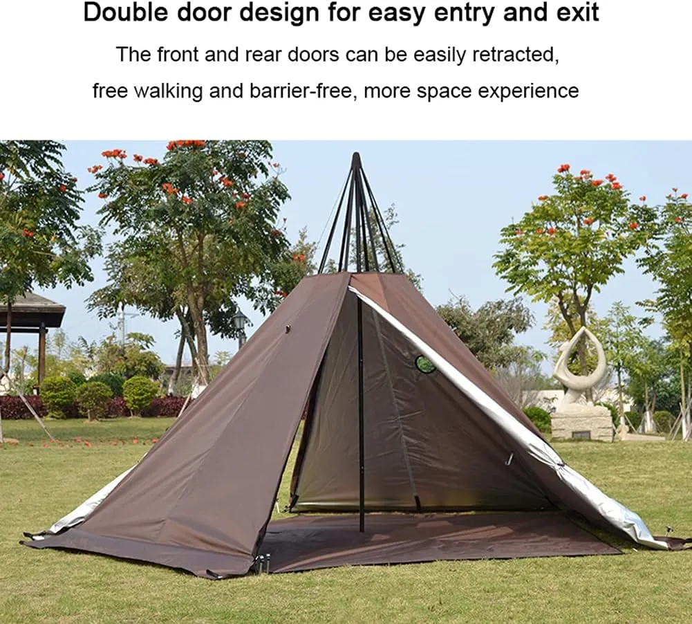 Ice Fishing Shelter, Insulated Ice Fishing Tent 360-Degree View, Snowproof Windproof Winter Cold Weather Tent, Hot Tent with Stove Jack