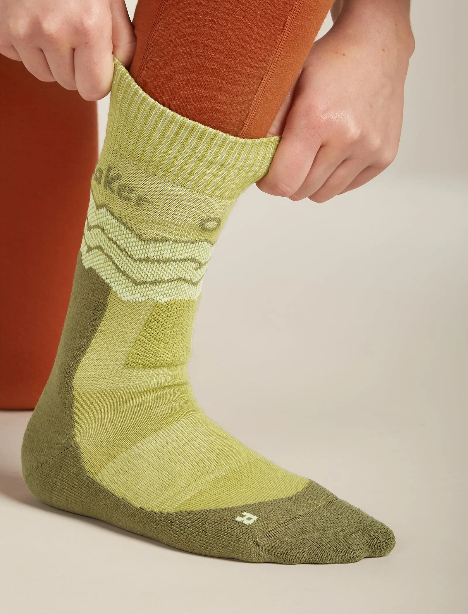 Icebreaker Womens Merino Hike  Medium Crew Across the Peaks Socks