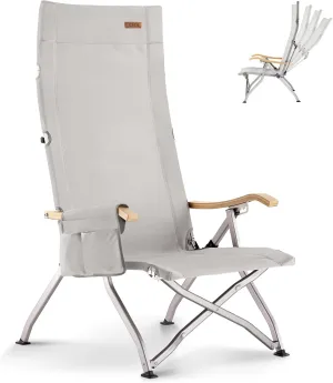 ICECO Large Wide 22" Adjustable Camping Chairs for Adults Heavy Duty, Foldable High Back Camping Chair, Portable Reclining Lawn Chair with Storage Bag, 400LBS, 10 Years Warranty(Low-seat)