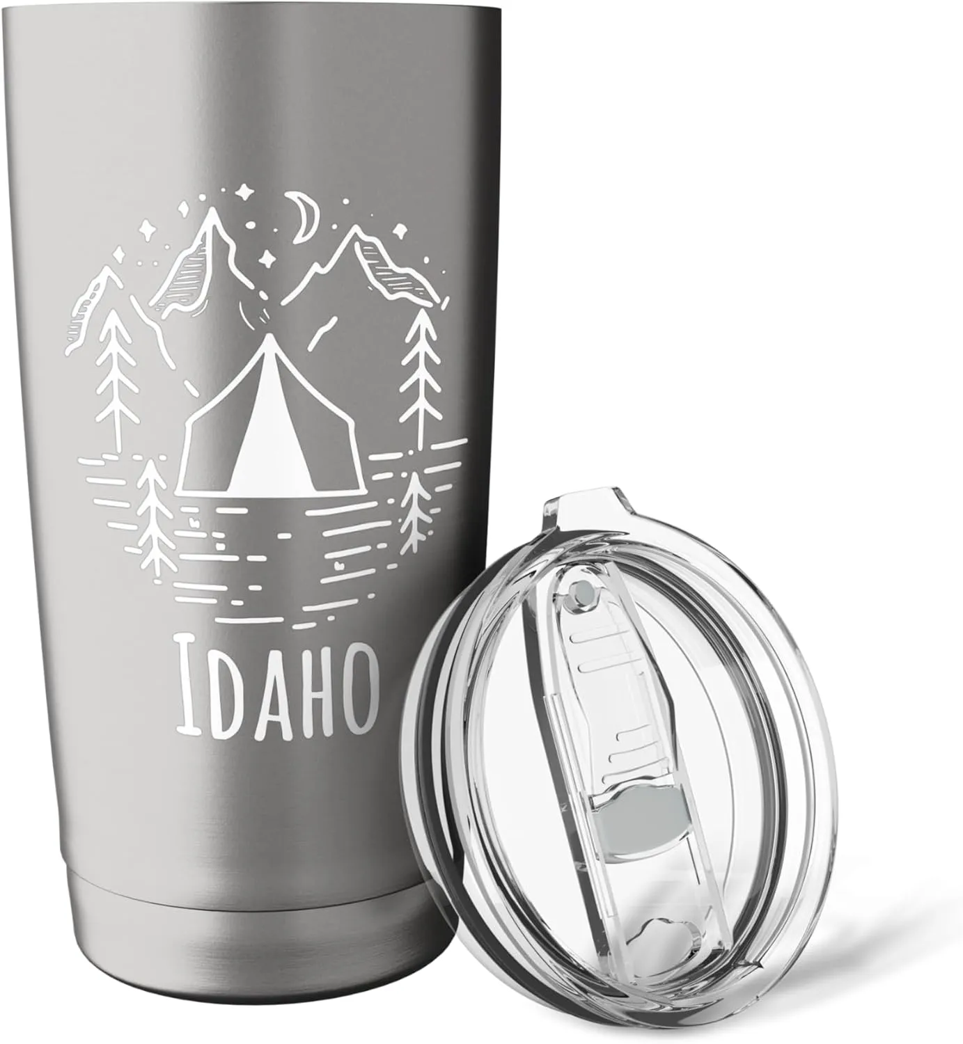 Idaho Rustic Camping Wilderness Mountains Tent Campground Stainless Steel Insulated Tumbler