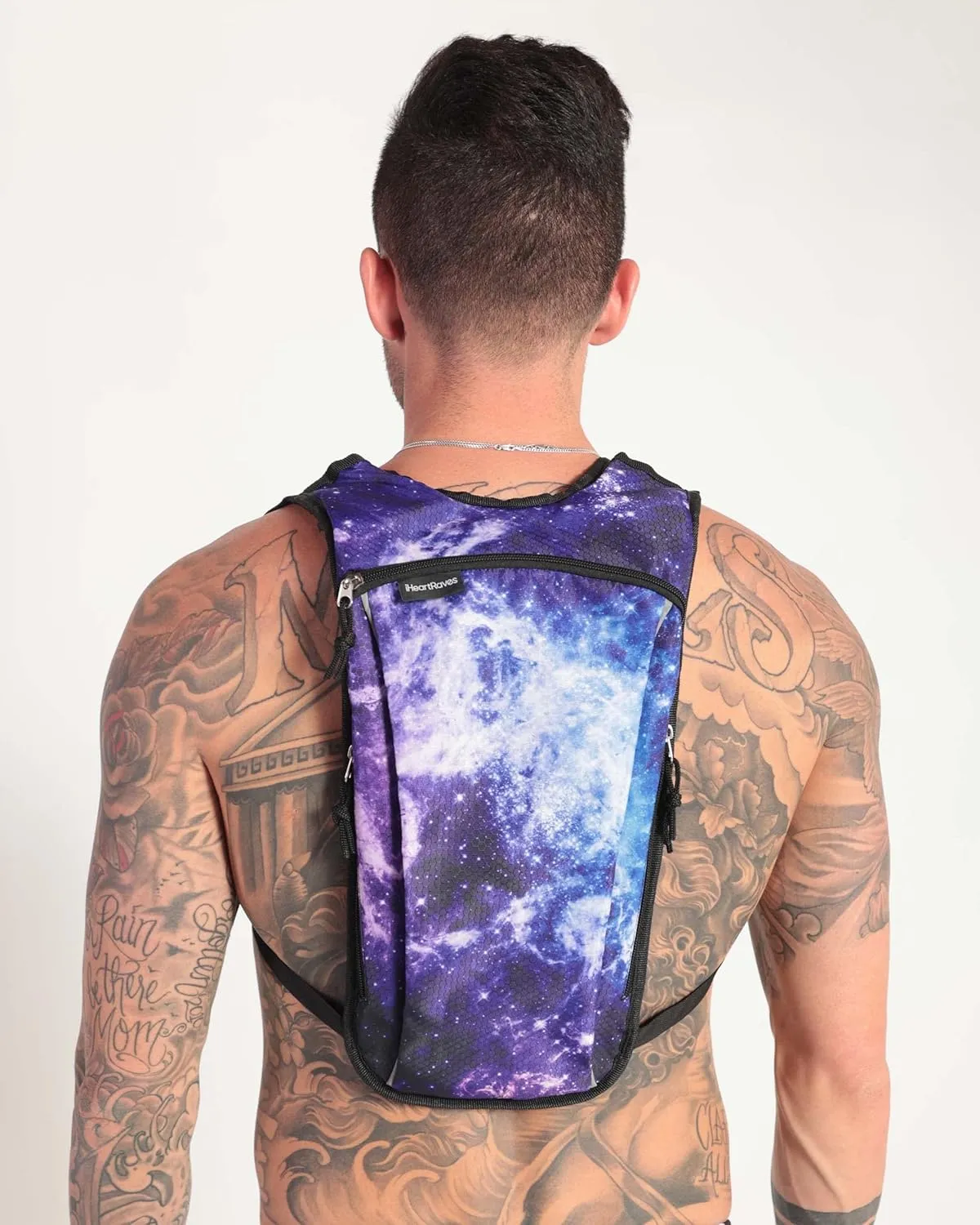 iHeartRaves Hydration Pack Cute Holographic Rave Water Backpack Hydropack 2 L - Raves, Music Festivals, Hiking, Running, Outdoor Activities, Exercise, Biking