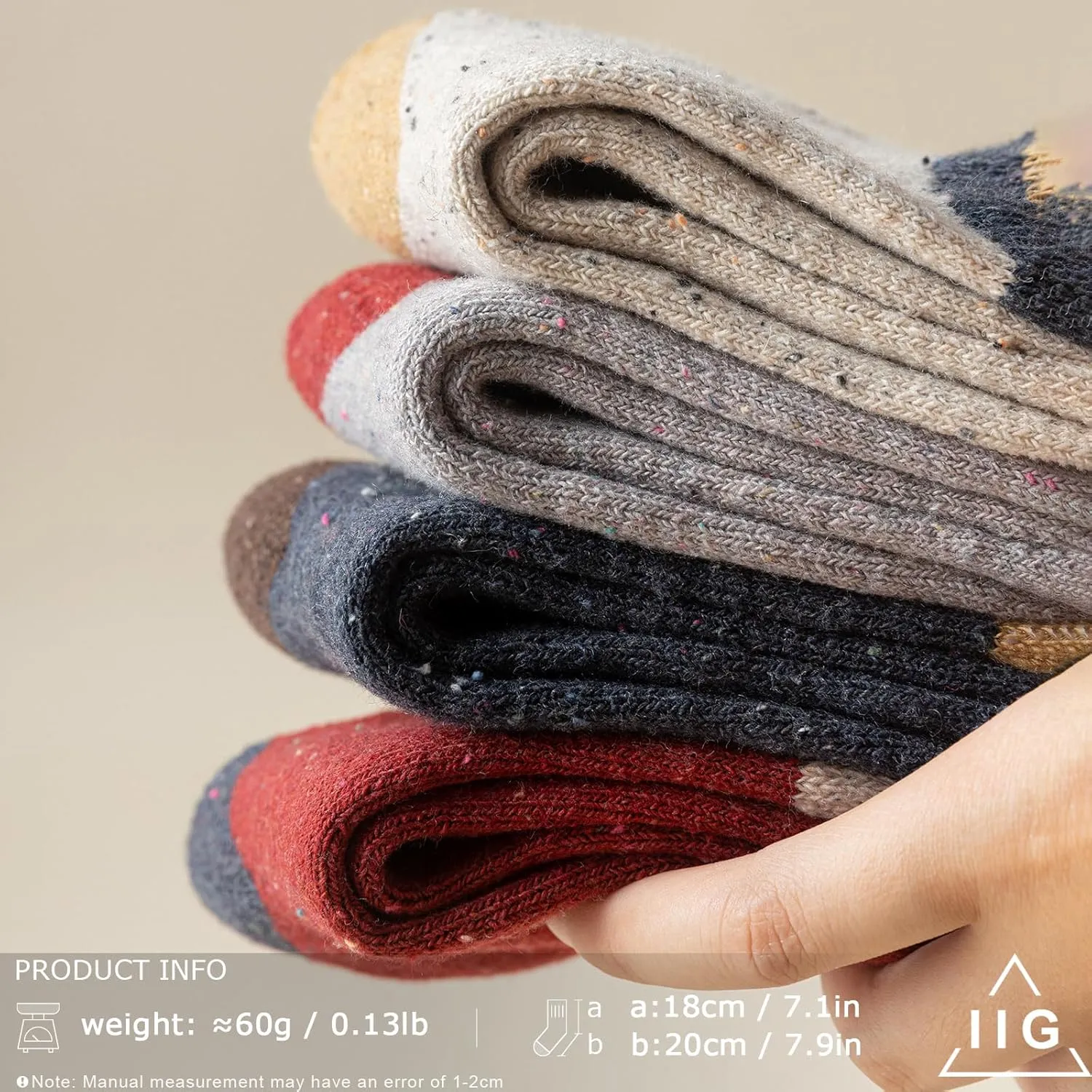 IIG 3-5 Pairs Womens Super Thick Warm Winter Crew Socks Cute Fashion Knit Cozy Socks Gifts for Women
